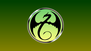 Green black dragon logo silver - dragon art free wallpaper