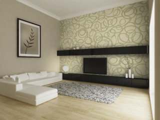 Living room white couch television 4 - a wall free wallpaper