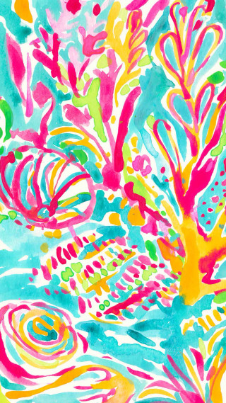 Colorful tree leaves flowers painting - a blue sky background free wallpaper