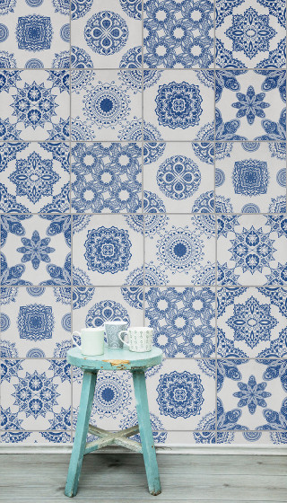 Blue white wall table vase - a wallpaper free wallpaper