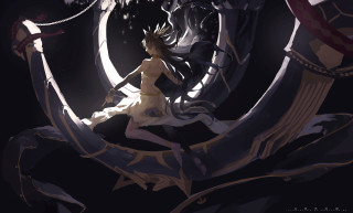 Woman white dress sword giant - amano free wallpaper