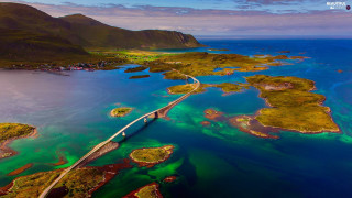 Long bridge water mountain range - artur grottger free wallpaper for desktop