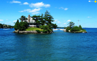 House island ocean bridge boat - the water free wallpaper