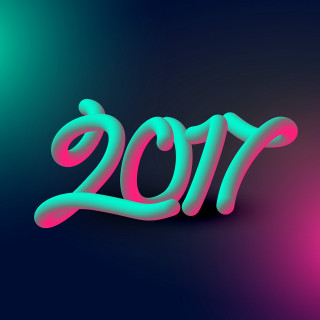 Neon colored new years card - a neon free wallpaper