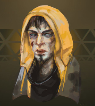Man yellow hoodie black shirt - free cyberpunk wallpaper