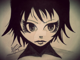 Girl black hair big eyes - black hair free wallpaper