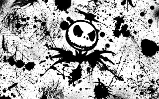 Skull black white splatters face - a. b. jackson free wallpaper