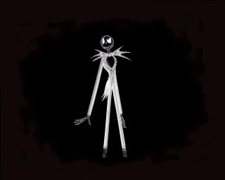 Creepy figure black white photo - a broom free wallpaper