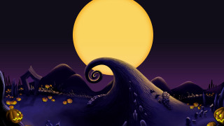 Halloween cartoon scene full moon 2 - derek hill free wallpaper