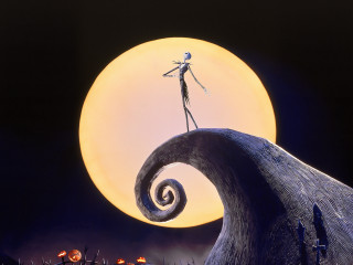 Cartoon character wave full moon - full free wallpaper
