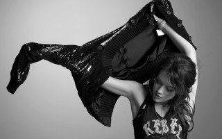Woman holding jacket blackandwhite transgressive - eve ryder free wallpaper