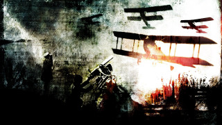 Plane man fire hydrant building - a painting of a plane free wallpaper