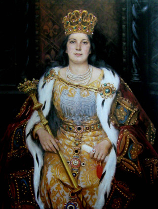 Woman golden dress crown sword - a painting of a woman free wallpaper