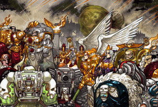 People robots sky background green - donato giancola free wallpaper