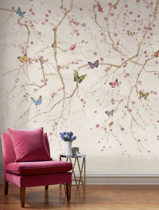 Pink chair butterfly wall vase - a vase of flowers free wallpaper