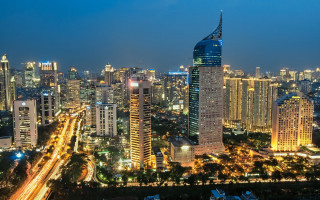 City skyline night tall buildings 14 - free city wallpaper