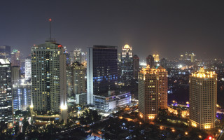 City night tall buildings lights 9 - traffic free wallpaper