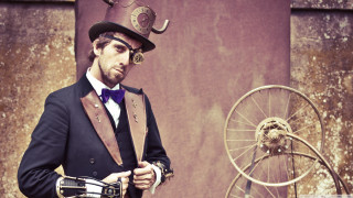 Man top hat suit bicycle - a man in a top hat free wallpaper