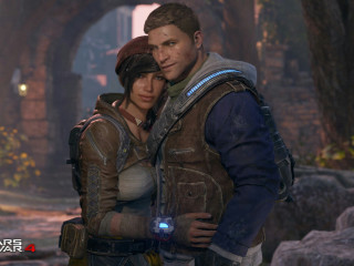 Man woman forest stone archway - a man and a woman free wallpaper