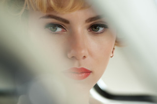 Woman red lips window curtain - a curtain behind her free wallpaper