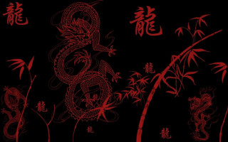 Red dragon bamboo flowers kamishirasawa - a red dragon free wallpaper