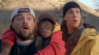 Man woman holding monkey mountain - alex petruk ape free wallpaper