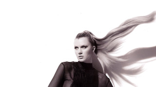 Woman blowing hair black dress 3 - the wind free wallpaper
