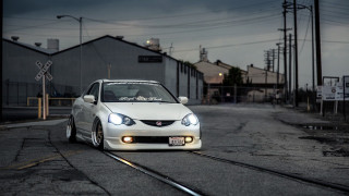White car street train track 2 - a street free wallpaper