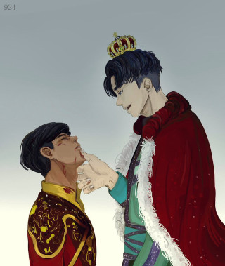 Couple crown touching face standing - the others face free wallpaper