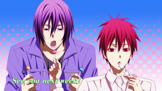 Pink hair purple hair cigarette - anime visual free wallpaper