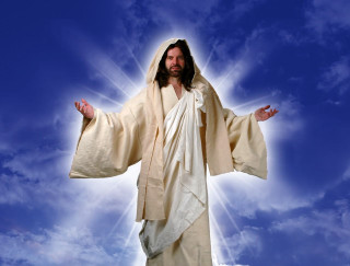 Man white robe outstretched sky - a white robe free wallpaper
