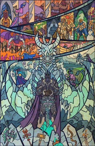 Stained glass window knight dragon - dragon art free wallpaper