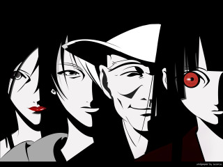 Red eyes hats group people - looking free wallpaper
