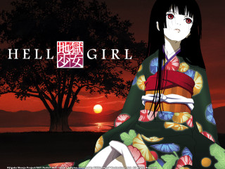 Woman kimono sunset tree gothic - the sun setting behind her free wallpaper