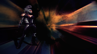 Futuristic woman tunnel light smoke - a futuristic suit free wallpaper
