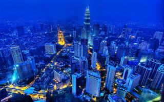 City night tall buildings lights 2 - tall building free wallpaper