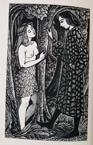 Women forest drawing trees leaves - two woman free wallpaper