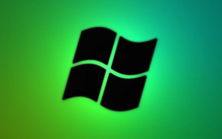 Black windows logo green blue - dynamic lighting free wallpaper