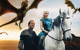 Man woman white horse dragon 3 - daryush shokof free wallpaper