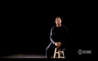 Man stool dark hands hips - his leg free wallpaper