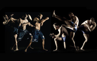 Men group standing underwear shorts - eric de kolb free wallpaper