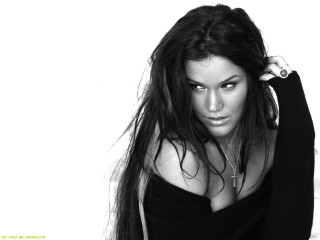 Black and white woman long - a white backdrop free wallpaper