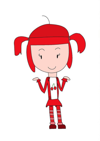 Girl redhat reddress apple portrait - figurativism free wallpaper