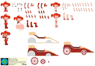 Paper doll car wheels red - deconstructivism free wallpaper
