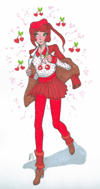 Girl red outfit purse cupcake - zdarsky free wallpaper