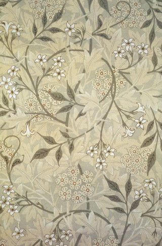 Floral wallpaper white flowers leaves - a beige background free wallpaper