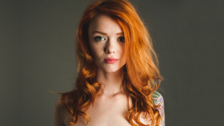 Woman red hair tattoo shoulder 2 - evan charlton free wallpaper