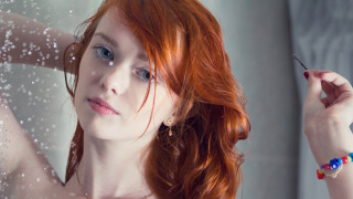 Woman red hair scissors serious - red hair free wallpaper