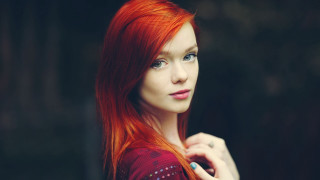 Woman red hair blue eyes 8 - red hair free wallpaper