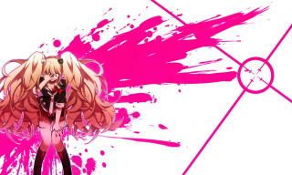 Anime girl blonde hair microphone - autodestructive art free wallpaper